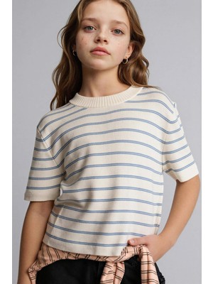 DeFacto Regular Fıt Bisiklet Yaka Ribana Kazak Kız ÇOCUK G7266A826SP