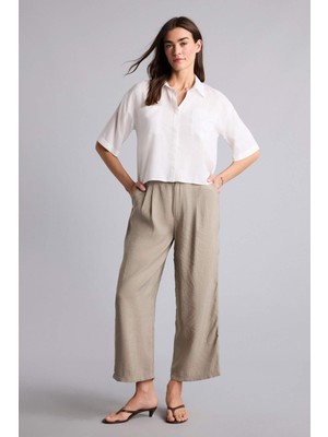DeFacto Wıde Leg Fermuarlı Normal Bel Düz Paça Tencel PANTOLON H1929AX26SM