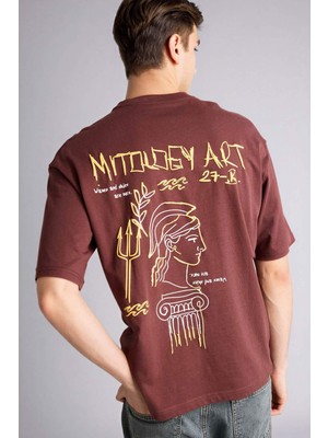 DeFacto %100 Pamuk Boxy Fit Baskılı TIŞÖRT G5577AX26SM