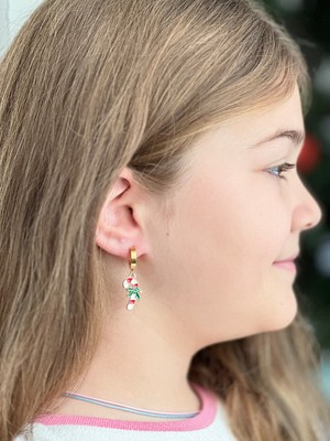 PremiumPort Parlak Çelik Yılbaşı Küpesi, Şık ve Modern Takı Tasarımı