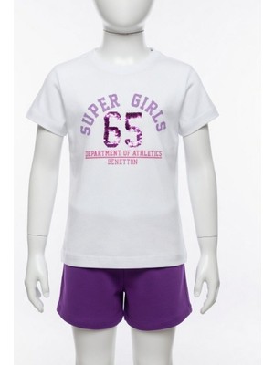 Benetton Kız Çocuk Beyaz Tshirt