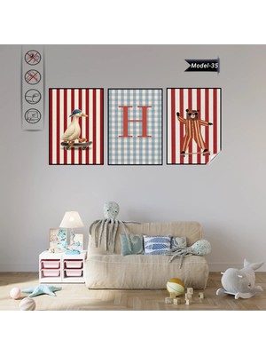 Akıllı Kağıt Statik Tutunma Özellikli Tablo - Poster Çocuk Odası (Model- 35)