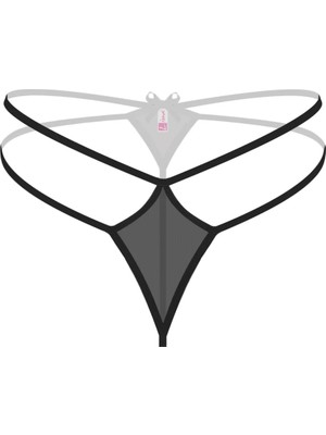 bebekokusu Büyük Beden Siyah Fantezi String Külot