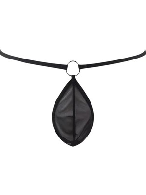 bebekokusu Fantezi Siyah Transparan Halkalı Tül Erkek String Seksi Erkek Iç Çamaşırı