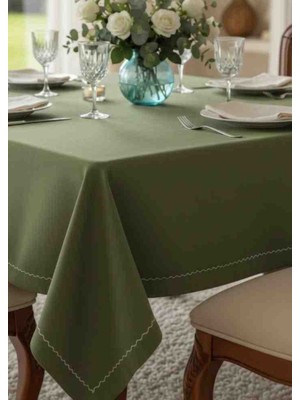 Yarımada Kadın Kooperatifi ​premium Duck Keten Piko Nakışlı Dikdörtgen Masa Örtüsü – 170X240 cm