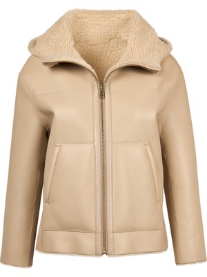 Derimod Gardena Kadın Bej Çift Taraflı Teddy Mont 25WGP5241FF