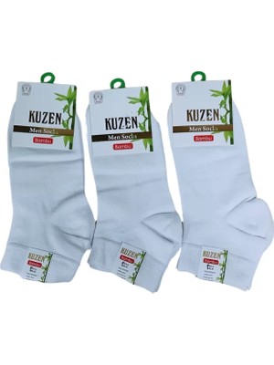 bebekokusu Kuzen Dikişsiz Yarım Konç Beyaz Bambu Erkek Çorap 12 Adet