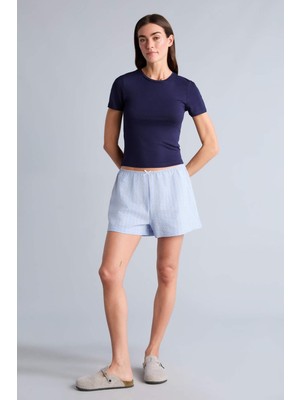 DeFacto Regular Fıt Kısa Boy Gofre Dokulu ŞORT H5427AX26SM