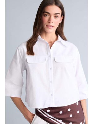 DeFacto Overshırt Fit Oxford Kısa Kollu Gömlek H8688AX26SM