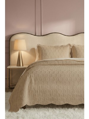 Anılsan Sare Çift Kişilik Yatak Örtüsü Takımı - Bej