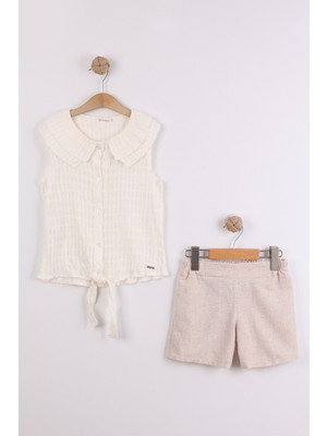 Joy Kids Kız Çocuk Alttan Bağlamalı Basic Yumuşak Takım (6-9yaş) (Ekru)