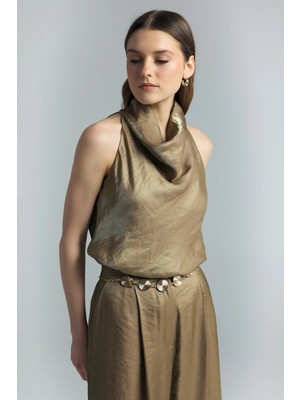 Sateen Aura Bluz - Haki