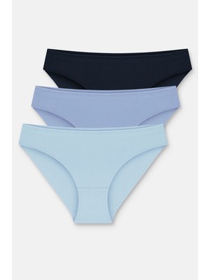 Suwen 3'lü Pamuklu Basic Normal Bel Slip Külot %95 Pamuk - %5 Elastan Konforlu Kullanım Seti