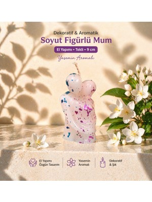 En Art Soyut Çift Figürlü Mum Tekli – Yasemin Aromalı Dekoratif El Yapımı Mum