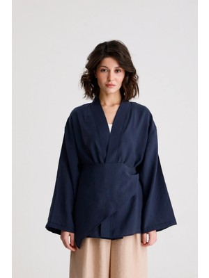 Minaaise Premium Tencel Kimono İndigo