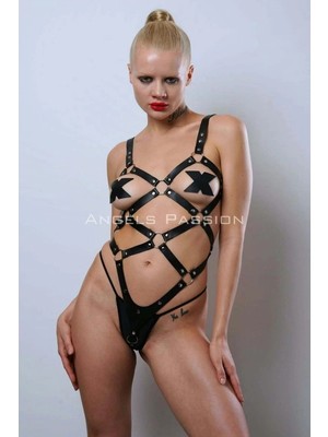 bebekokusu Deri Full Body Harness, Kadın Harness Modelleri - BRF542