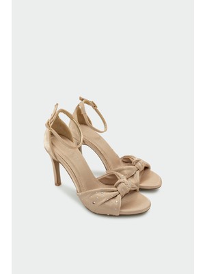 Laminta Space Taşlı Düğüm Detaylı Platform Ten Abiye Ayakkabı