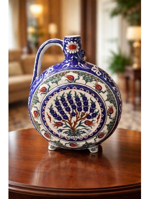 Anka Select Iznik Çini Sürahi Vazo – El Yapımı Dekoratif Seramik Obje | Osmanlı Desenli Şık Ev Dekorasyonu Ibrik