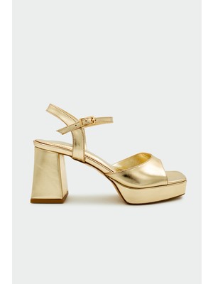 Laminta Reese Platform Abiye Kadın Gold Topuklu Ayakkabı