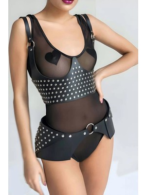 bebekokusu Perçin Detaytlı Şık Kemer ve Harness Takım - BRF1303