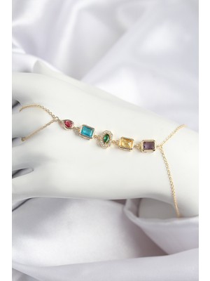 Youday Accessories Pirinç Renkli Zirkon Taşlı Model Gold Renk Şahmeran