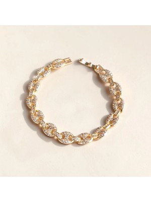 Nur Silver Işıltılı Halka Zincir Çelik Bileklik - NUR-BL92498