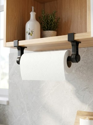 Rosfloa Vidasız Ferforje Metal Havluluk – Çok Amaçlı Mutfak & Banyo Için Kağıt Havlu Askısı (30 Cm)