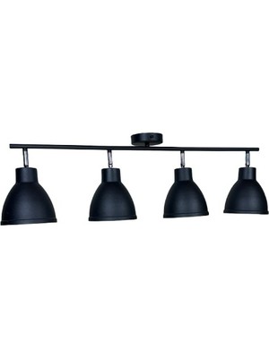 Rsylight Retro Siyah Dekoratif Rustik 180 Derece Hareketli Modern Spor 4 Lü Avize