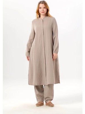 Eliş Şile Bezi Uzun Kol Yaren Hakim Yaka Yazlık Müslin Tunik Taş Tas