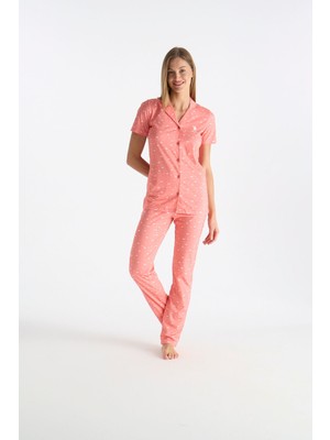 U.S. Polo Assn. 26Y Kadın Somon Pijama Takım