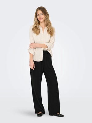 Only Onlsıesta Mw Pull-Up Lınen Bl Pnt Noos Kadın Black Pantolon - 15322263