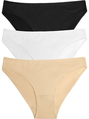 Suwen 3'lü Pamuklu Basic Normal Bel Slip Külot %95 Pamuk - Rahat ve Dayanıklı Kullanım İçin