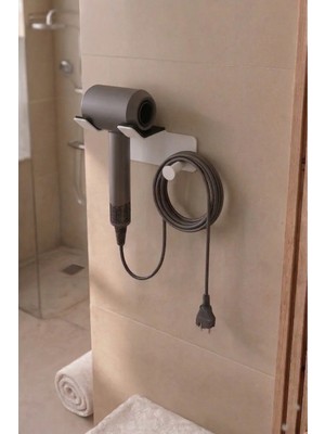 Zift Unique Paslanmaz Çelik Fön Makinesi Askısı, Saç Kurutma Tutacağı-Yapışkanlı ve Vidalı Çift Montaj Seçeneği