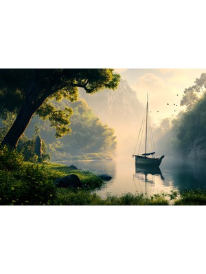 Aden Dijital Dekoratif Manzara  Kanvas Tablo