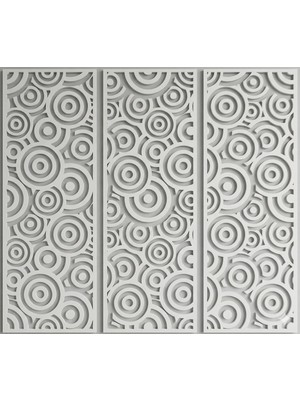 As Tasarım Lazer Yörünge Serisi: 3 Parçalı Modern Geometrik Duvar Tablosu Seti 60X55 cm