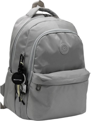 Bevitton Suya Dayanıklı Kumaş Gümüş Renk Sırt ve Okul Çantası / 2200
