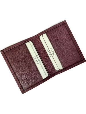 Praff PRF-1516 Unisex Hakiki Deri Klasik Kartlık