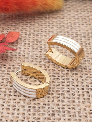 PremiumPort Renkli Sedefli Çelik Küpe, Şık ve Zarif Takı, Günlük ve Davet Kombini