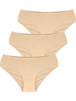 Penti Bej Cover 3'lü Pamuklu Slip Külot