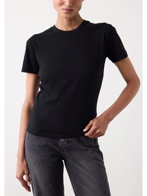 Penti Siyah Basic Slim Fit Tişört