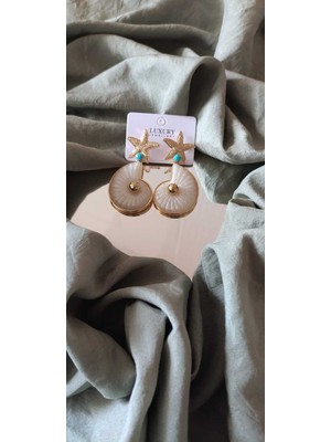 PremiumPort Deniz Yıldızı ve Kabuğu Tasarımlı Paslanmaz Çelik Küpe, Şık ve Dayanıklı