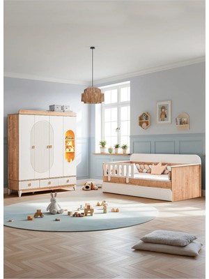 Setay Vizyon Meşe Çocuk Odası, Vizyon Meşe 4 Kapaklı Dolap, Vizyon Yavrulu Karyola