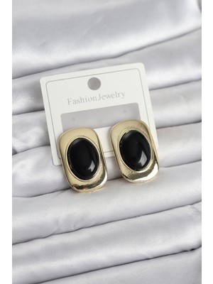 Youday Accessories Siyah Renk Kare Model Vintage Kadın Küpe