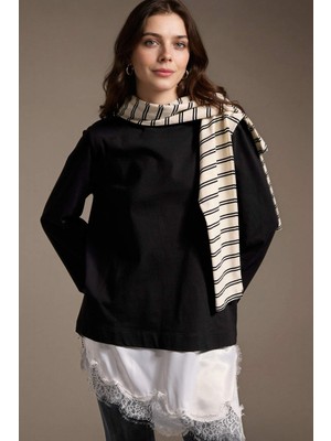 DeFacto Regular Fit Dantel Detaylı Tunik H0910AX26SM