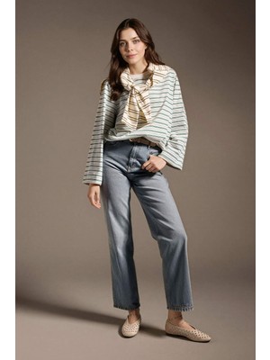 DeFacto %100 Pamuk 90's Wide Leg Yüksek Bel Uzun Jean Pantolon G1404AX25WN