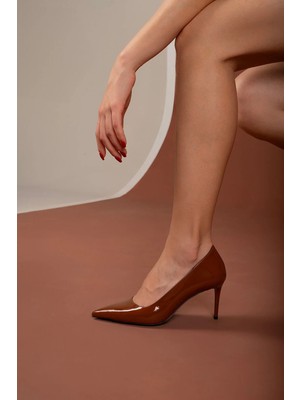 Ayakkabı Prensi Urbane Taba Rugan 8 cm Stiletto, Topuklu Ayakkabı Kadın