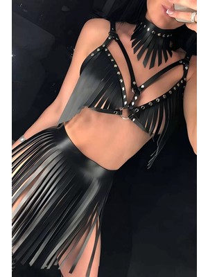 bebekokusu Püsküllü Etek, Sütyen ve Choker Takım - BRF482