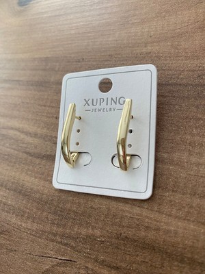 PremiumPort Şık 14 Ayar Altın Kaplama Minima Küpe, Zarif ve Hafif Tasarım