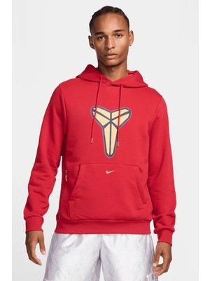 Nike Kobe Dri-Fit Hoodie Erkek Kapüşonlu Basketbol Sweatshirt Kırmızı