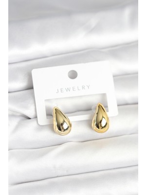 Youday Accessories Gold Renk Damla Küpe 17 mm